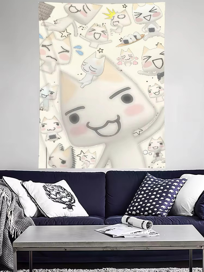 Inoue Toro Katzenflagge Weiß für Outdoor und Heimdekoration B: 60 cm, H: 40 cm - Bild 4