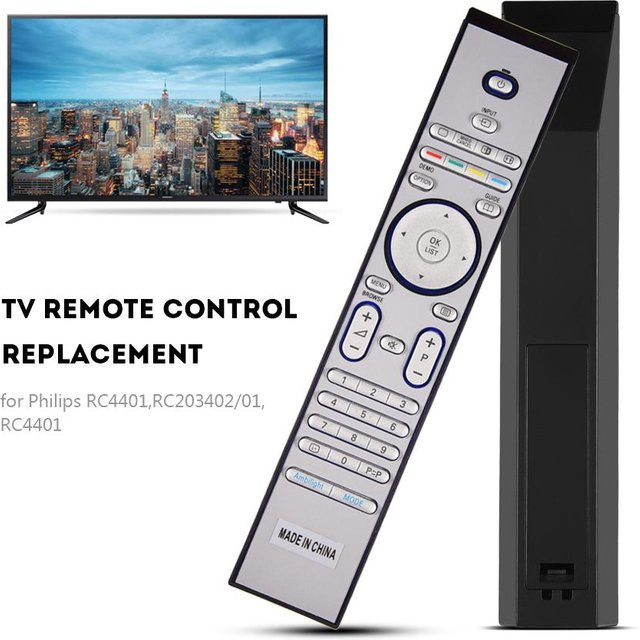 Ersatz-Fernbedienung für Philips Fernseher in Schwarz, kompatibel mit RC4401, RC4404, RC4420, RC4703, RC4725 und RC4729 - Bild 1