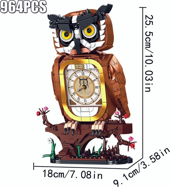 Yiran toy Eulen-Uhr Bausteine 964 Teile Spielzeug-Set - Bild 1
