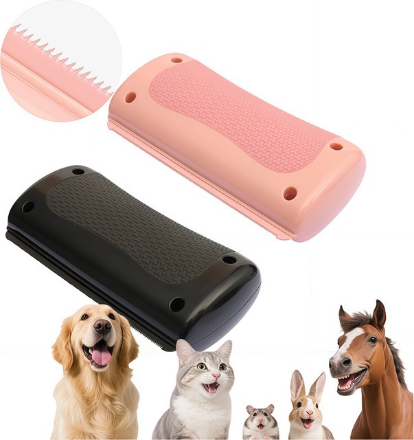 COOYOMOO Professionelle Fellpflegebürste und Haarentfernungskamm für Katzen, Hunde und Pferde in Pink - Bild 1