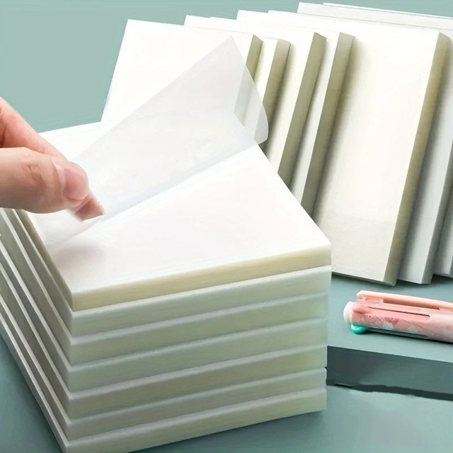 50 Stück transparente selbstklebende Haftnotizen aus Kunststoff, wasserfest und wiederverwendbar für Bücher und Notizbücher - Bild 1