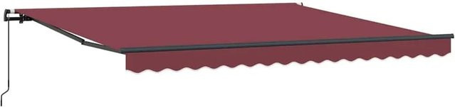 vidaXL Markise manuell mit Kurbel in Weinrot, B: 400 cm, T: 300 cm - Bild 1