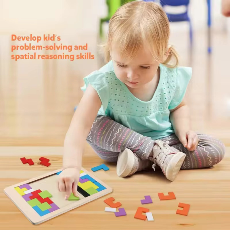 GUEN Holzpuzzle Tangram, Lernspielzeug, 1-teiliges Set - Bild 2