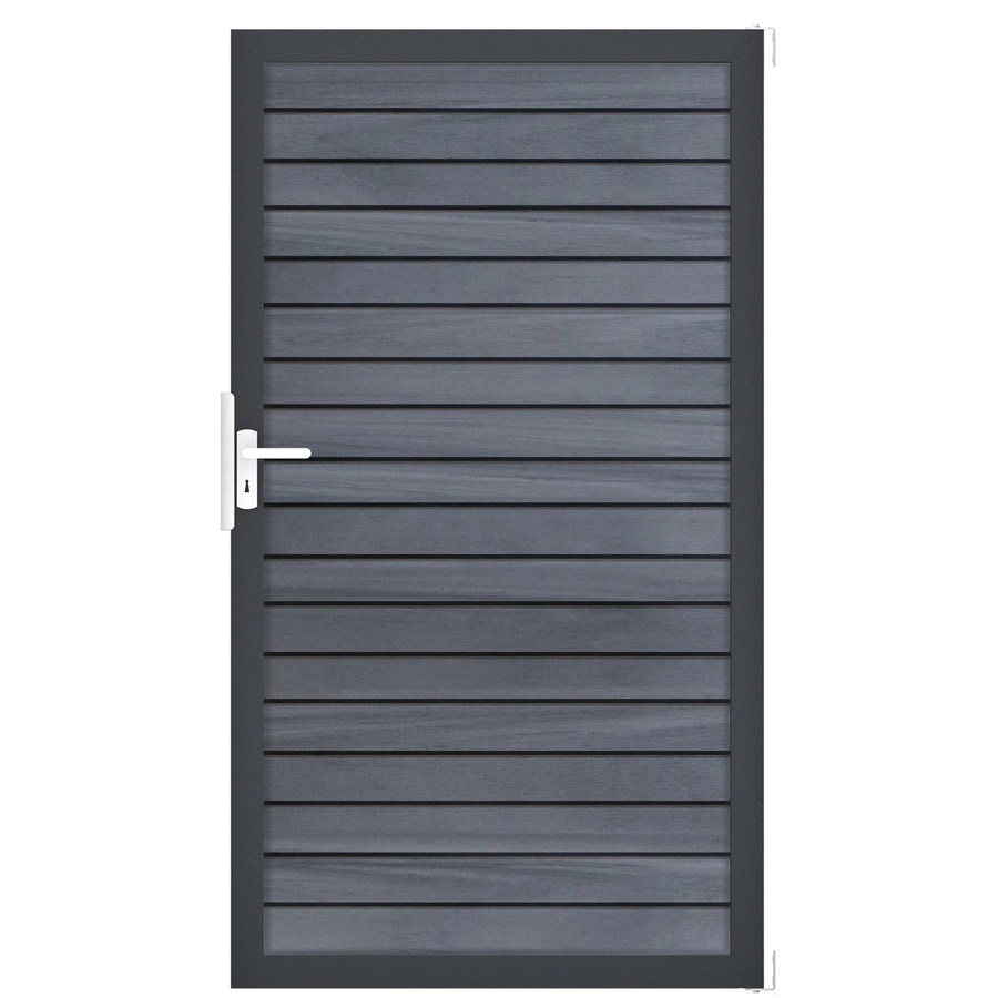 GroJa Steckzaun-Tor Solid-Rhombus 1-flg. DB703 Universal-DIN in Steingrau, Höhe: 180 cm, Breite: 104 cm, Tiefe: 4 cm - Bild 2