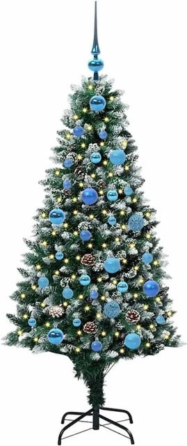 vidaXL Künstlicher Weihnachtsbaum mit 150 warmweißen LEDs in Grün, Höhe: 150 cm - Bild 1