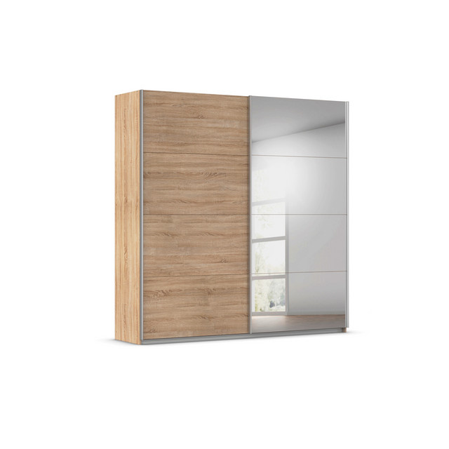 RAUCH ORANGE Quadra Schwebetürenschrank mit Spiegelelementen in Braun, B/T/H: 226 x 62 x 230 cm - Bild 1