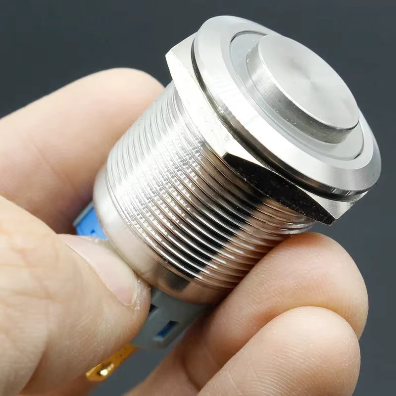 ELECAPITAL LED Druckknopfschalter aus Edelstahl in Silber, rund, wasserdicht, 22mm - Bild 5