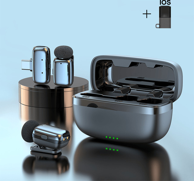Basix Kabelloses Lavalier-Mikrofon in Schwarz für Live-Streaming, Vlogging und Interviews mit MINI-Smartphones - Bild 1