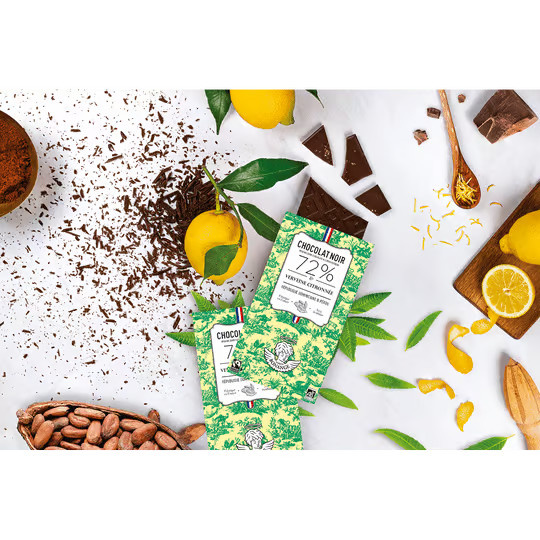 Maison Bonange Bio-Edelbitterschokolade Zitronenverbene 80 g - Bild 2