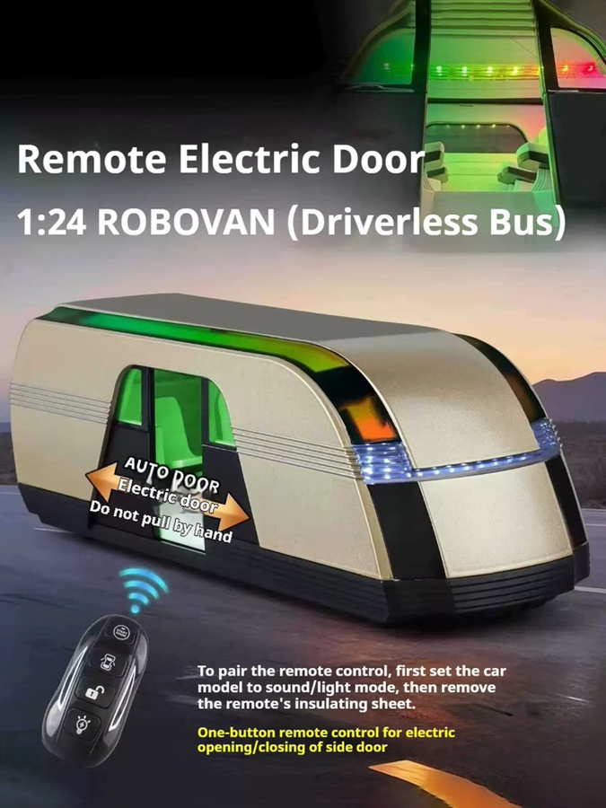 MAKEDA ROBOVAN Pickup, Druckguss-Modellauto, 1:24, mit Stoßdämpfung, öffnenden Türen, Sound und Licht, Rückziehfunktion - Bild 4