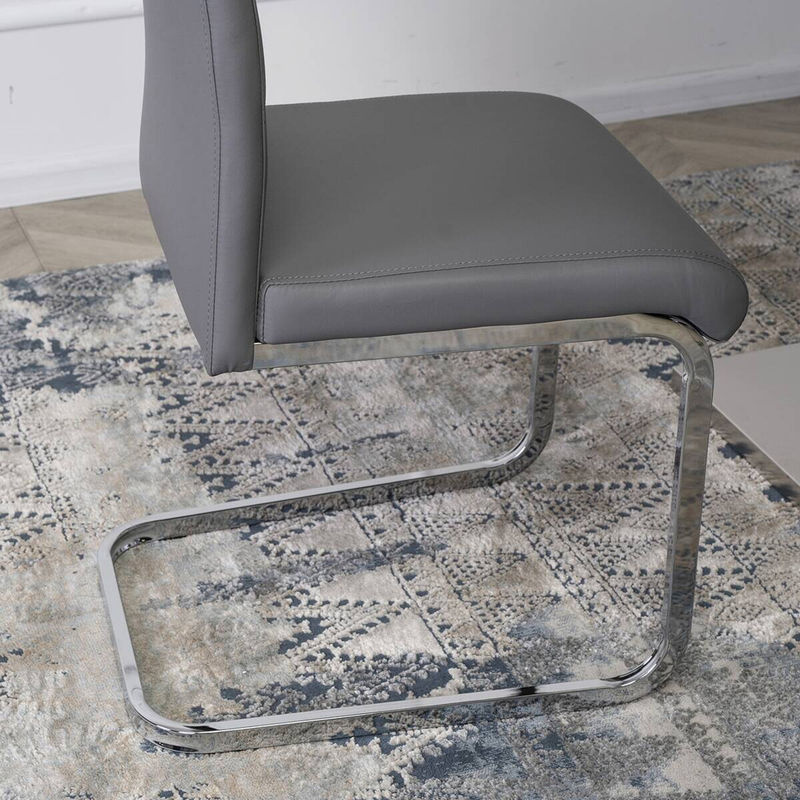 WIPMEB Stuhl LOCA in Grau aus Kunstleder mit Metallgestell, B/H/T: 43 x 102 x 54 cm - Bild 5