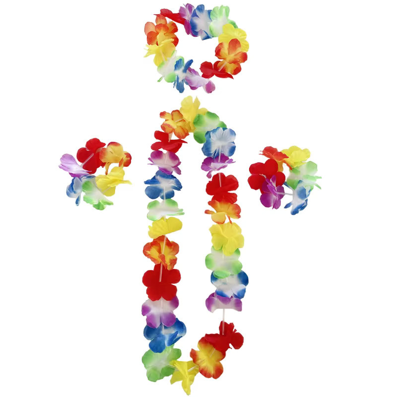 Atceawit Hawaiianische Blumenketten in Lila und Mehrfarbig für Party, Hochzeit und Geburtstag - Bild 2