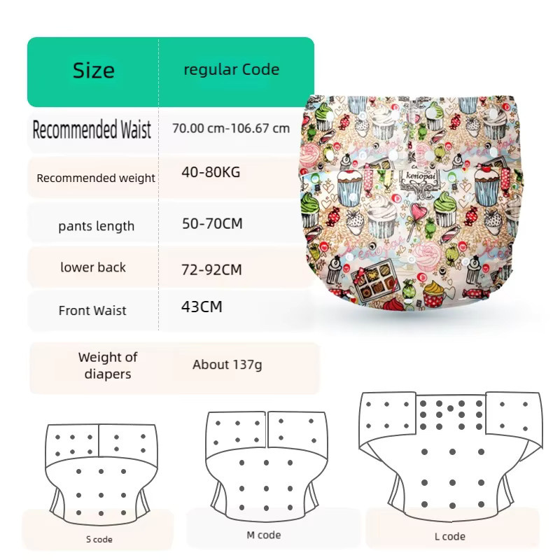 Pororo Stoffwindeln für Erwachsene, Unisex, wasserdichtes PUL - Bild 1