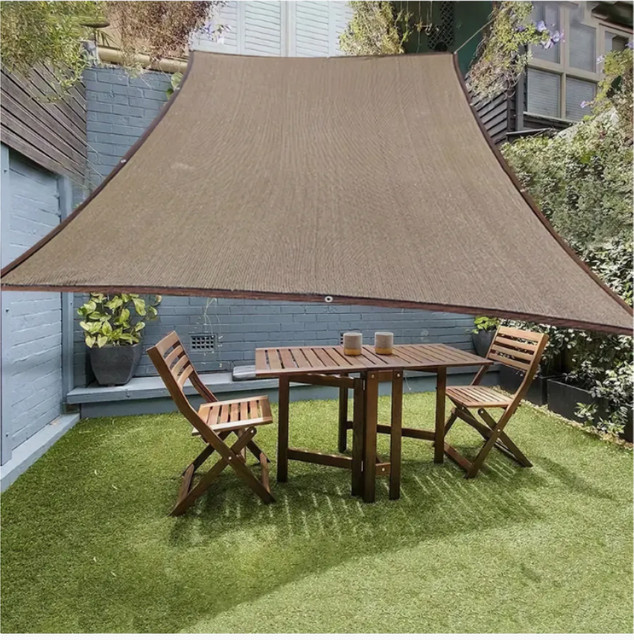 Unshade Sonnenschutznetz aus HDPE in Braun mit 90 % UV-Schutz für Hausgarten, Balkon und Autoschuppen - Bild 1