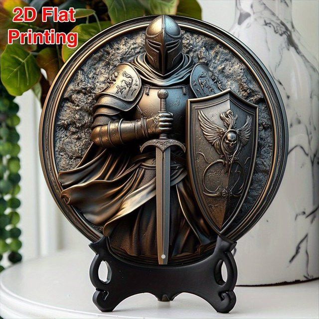 HELLOYOUNG Ritterschwert und Schild aus Aluminium zur Wanddekoration, B/B/H: 20,3 x 20,3 x 20,3 cm - Bild 1