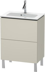 Duravit Waschtischunterschrank Compact L-Cube in Tau matt mit 2 Auszügen, stehend, B: 62 cm, T: 39,1 cm, H: 70,4 cm - Bild 1