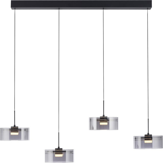 Pendelleuchte MONDO KARENA in Schwarz mit dimmbarer LED und Glas aus transparentem Design - Bild 1