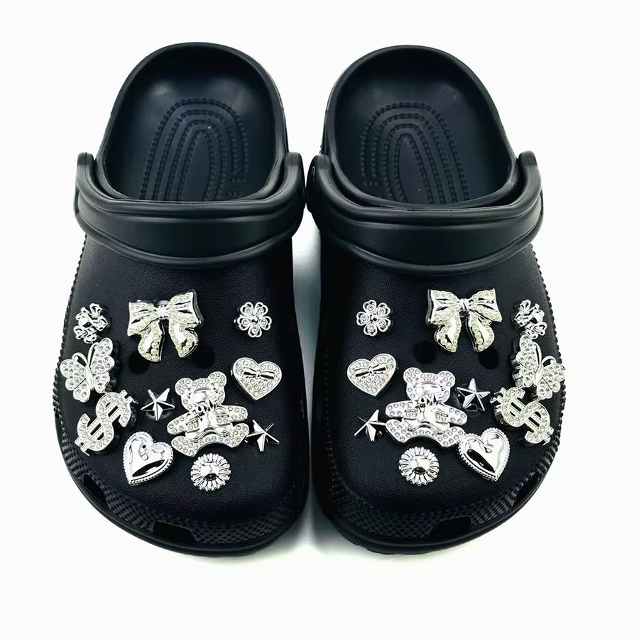 FHLDING Charms-Set, 22-teilig, Silber, Diamant, Bär, Schmetterling, Nieten, Unisex - Bild 3