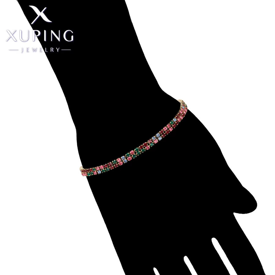 Xuping Armband, mehrfarbige Steine, Goldfarbe, Damen - Bild 2