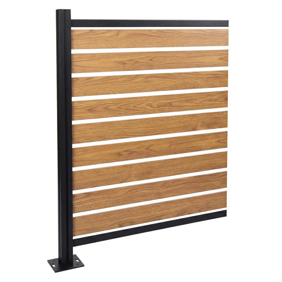 PROREGAL Alu Mülltonnen-Zaun Erweiterungselement Mülltonnenverkleidung in Hellbraun Holzoptik, H x B x T: 130 x 100 x 6 cm - Bild 2