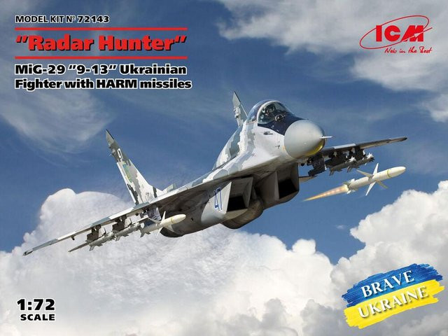ICM Radar Hunter MiG-29 9-13 Ukrainian Fighter, Modellbau, 1:72 - Bild 1