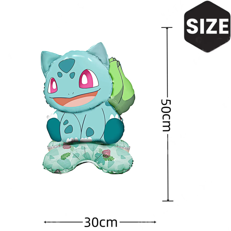 4er Set Stehende Cartoon Folienballons Pikachu Squirtle Bulbasaur von Potdemiel als Dekorationszubehör für Kindergeburtstage - Bild 2