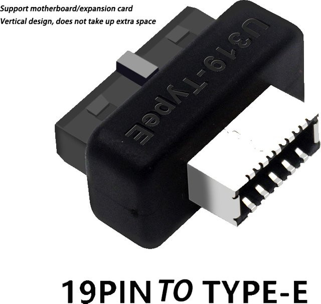 T.F.SKYWINDINTL USB 3.1 Typ-E Adapter für USB 3.0 20-Pin interne Header auf Motherboard Frontpanel, Schwarz - Bild 1