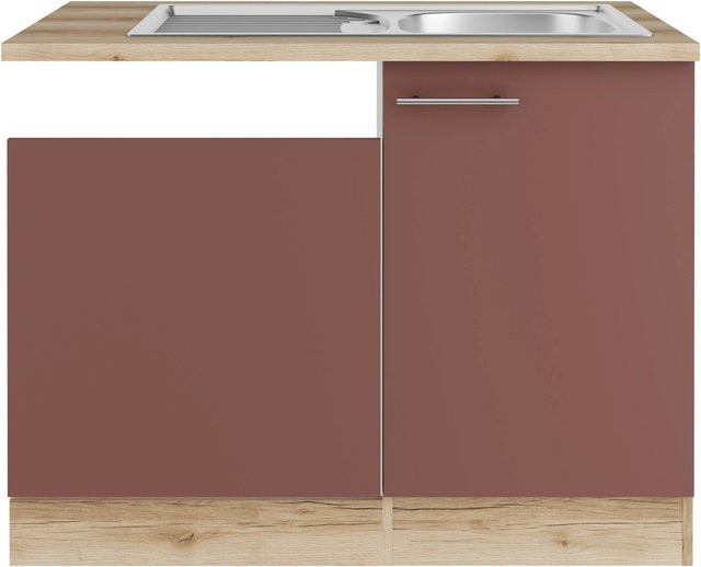 OPTIFIT Bari407 Küchen-Spülenunterschrank in Rostrot mit mattem Design - Bild 1