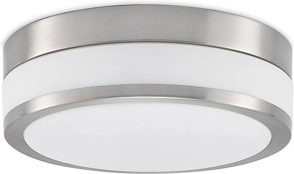Lindby Deckenlampe Flavi 9620634 Modern Badezimmerleuchte aus Alu und Glas in Alu-grau, 2-flammig, E27, IP44, Spritzwassergeschützt