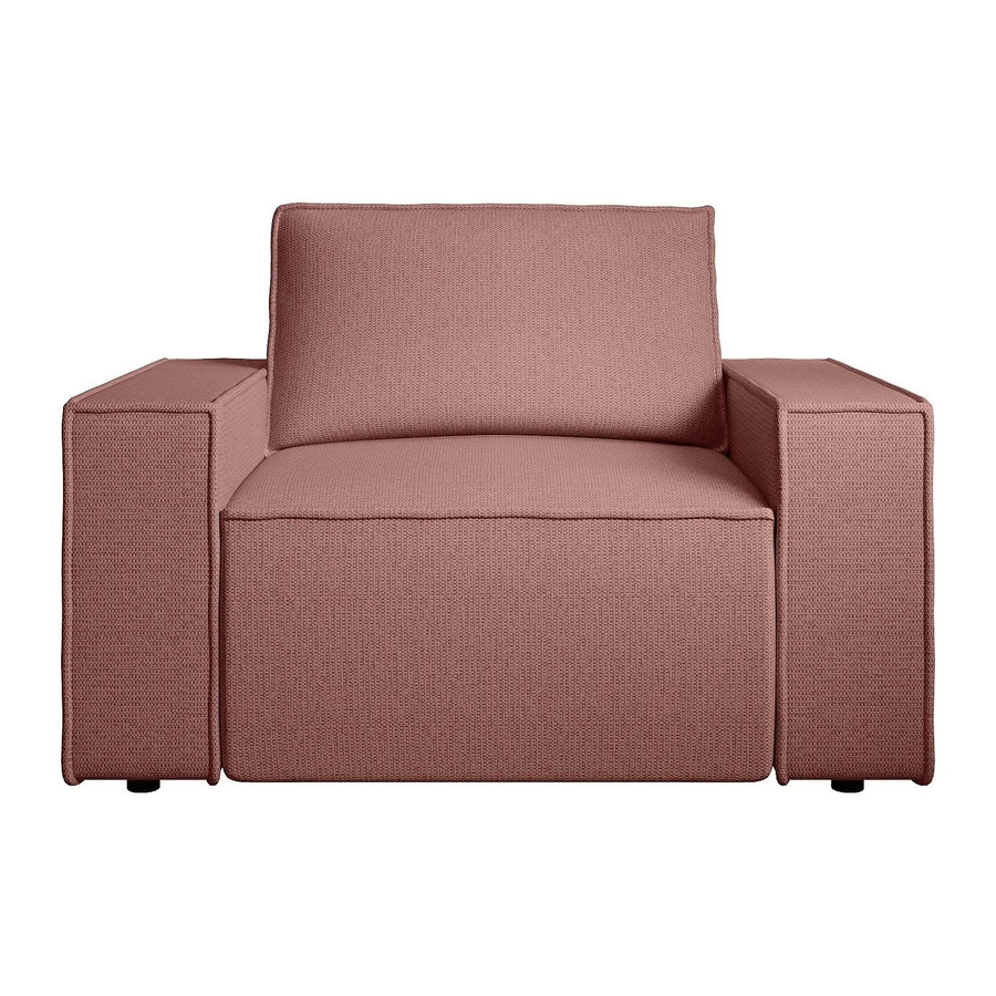 Vente-unique Sessel Amelia mit gerader Rückenlehne und Armlehnen in Terracotta, Breite: 120 cm - Bild 2