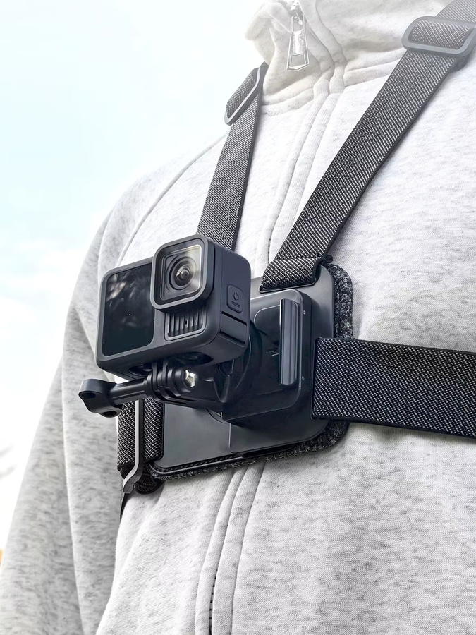 Brustgurt-Trägerhalterung in Schwarz für GoPro, Insta360, DJI Pocket und Action Kameras - Bild 6