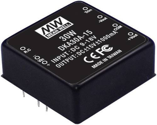Mean Well MW DKA30A-12 DC/DC-Wandler 30W mit 2 Ausgängen in Schwarz - Bild 1