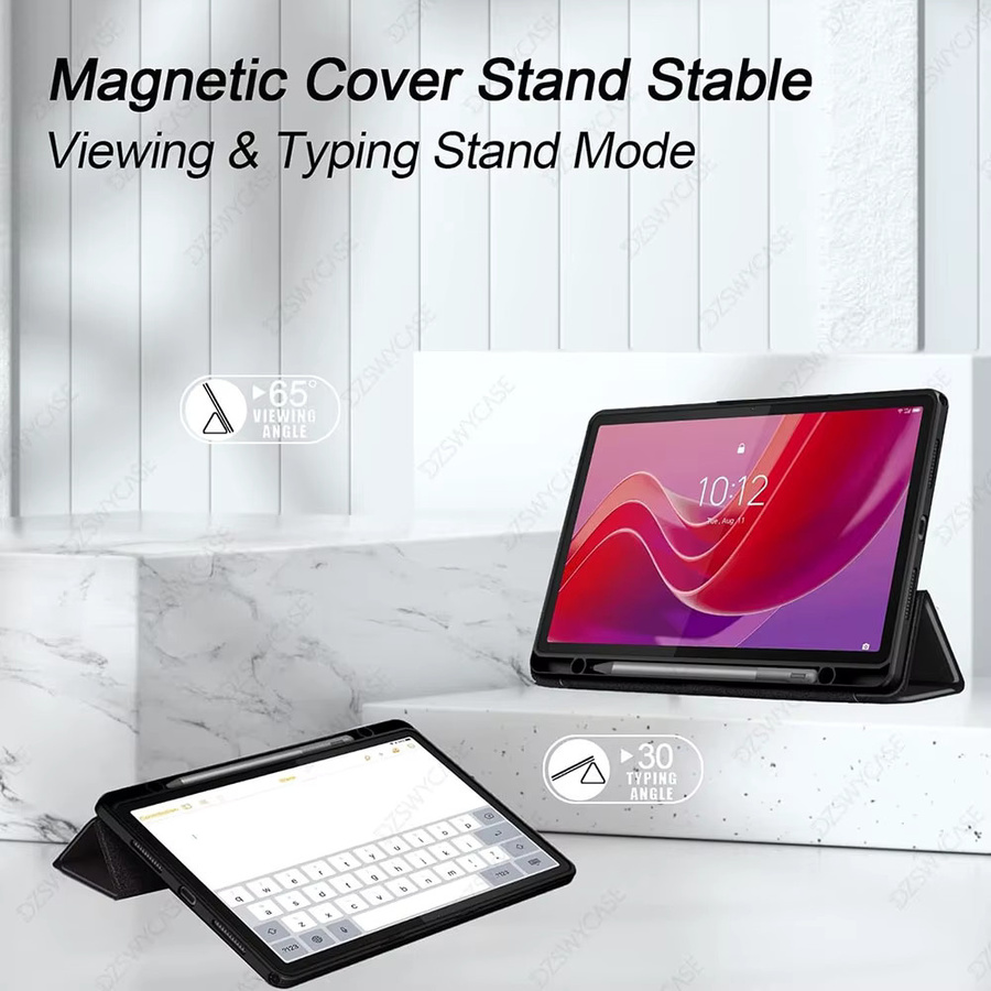 Transparente Schutzhülle für Lenovo Tab M11 11 Zoll 2024 mit Stifthalter und dreifach faltbarem Ständerfunktion - Bild 4