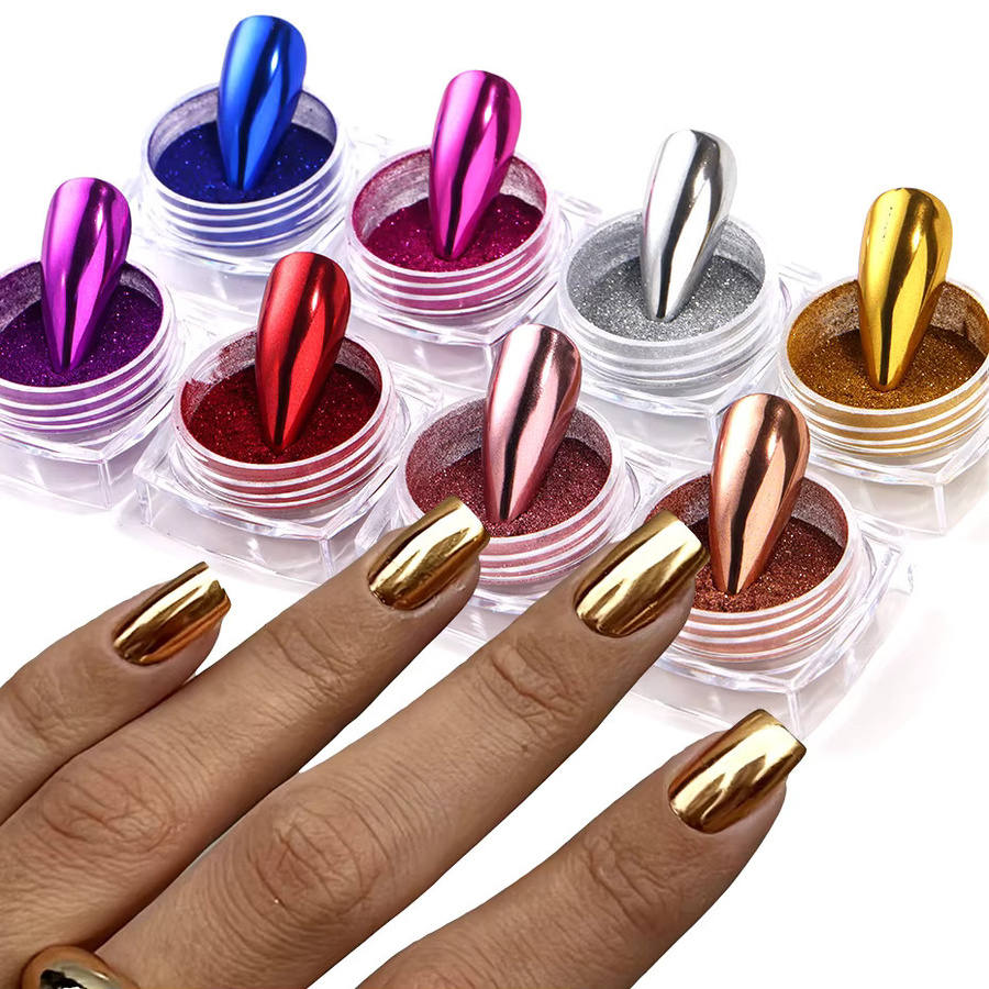 Full Beauty Nagelpuder Pigment Metallic, 8 Boxen - Bild 4