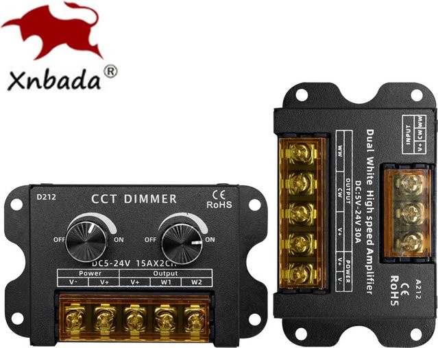 Xnbada CCT LED Strip Controller Dimmer 30A 2CH Dual White High Speed Signal Amplifier für DC5-24V LED Lichtbänder - Bild 1