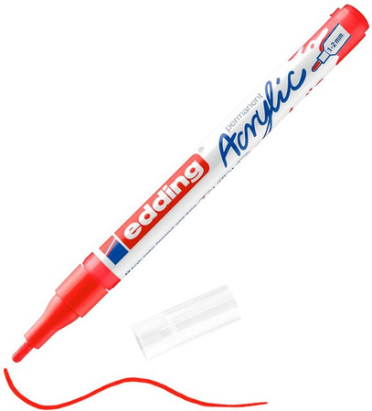 edding 5300 Acrylmarker Fein in Verkehrsrot für permanente Pigmentmalerei