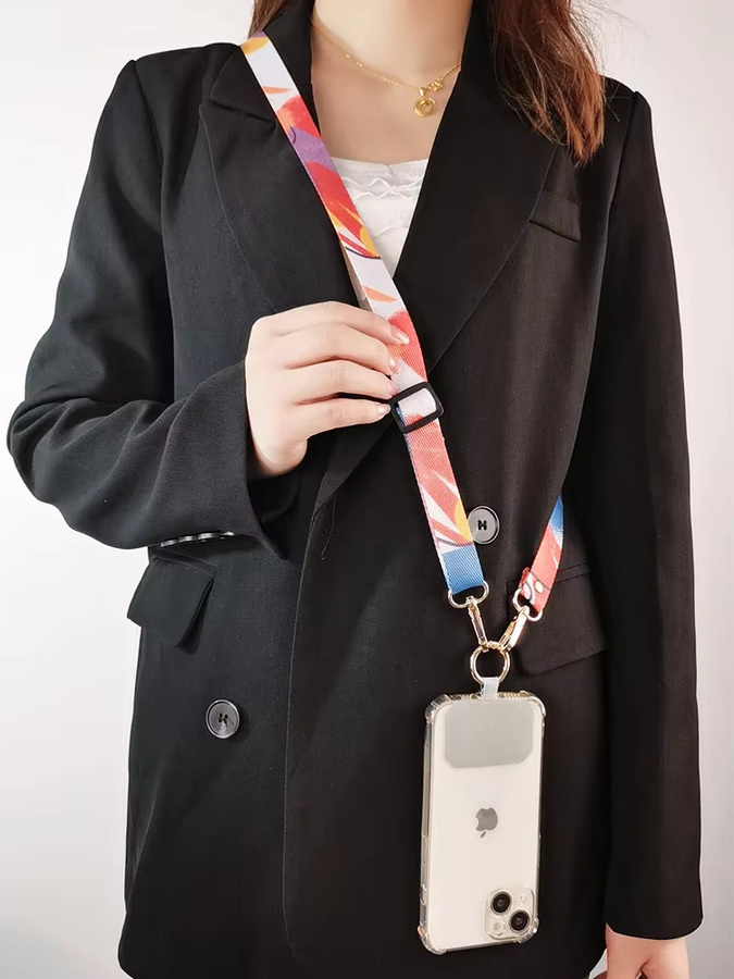 Bunte Umhängetasche für Mobiltelefone mit verstellbarem Halsband und Universal-Clip - Bild 3
