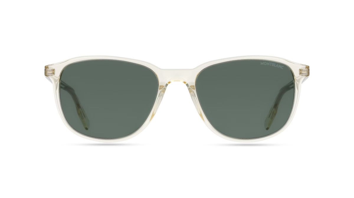 Montblanc MB0149S Sonnenbrille, Vollrand, Oval, Kunststoff, Transparent, Green, Herren - Bild 1