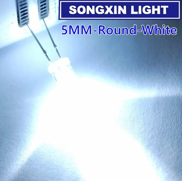 20 Stück ultrahelle LED-Lampen Weiß Transparent 5 mm DIP 3 V 6000 K 14000 mcd - Bild 1