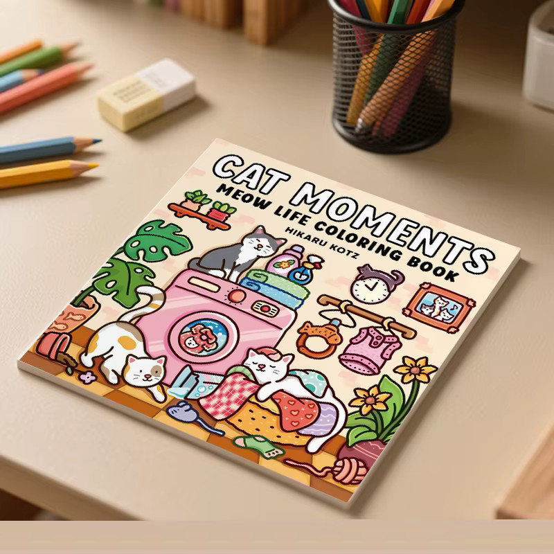 CAT MOMENTS Malbuch für Erwachsene mit niedlichen Katzenmotiven und einfachen Mustern, Multicolor - Bild 4