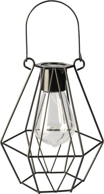 Solar-LED-Dekoleuchte Eckig von viva domo in Schwarz mit warmweißem Licht und Glas-Elementen für den Garten - Bild 1