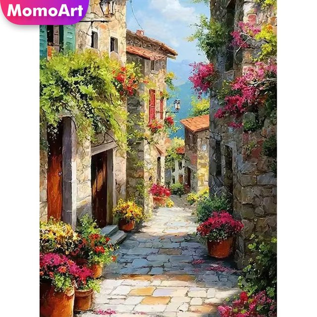 Momoart Diamant-Mosaik-Set Landschaft Wanddekoration DIY Stickerei in Multicolour, B/H: 30 x 30 cm - Bild 1