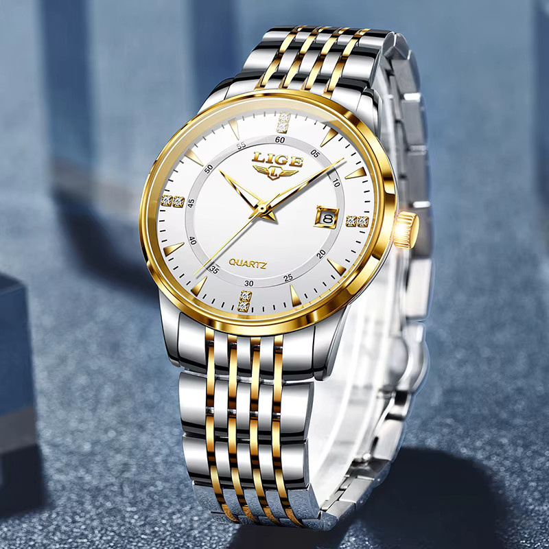 LIGE Chronograph-Armbanduhr Edelstahl, Gold, Damen - Bild 4