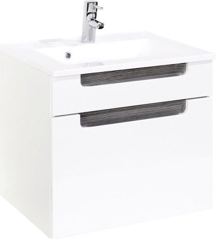 HELD MÖBEL Badmöbel Siena Wandmontiert in Weiss und Grau, B/T/H: 60 x 47 x 54 cm - Bild 1