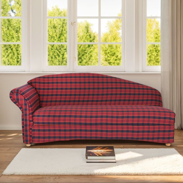 3-Sitzer Sofa Loretta Prestige Home mit linker Armlehne, Rot kariert, B/T/H: 193 x 83 x 85 cm - Bild 1