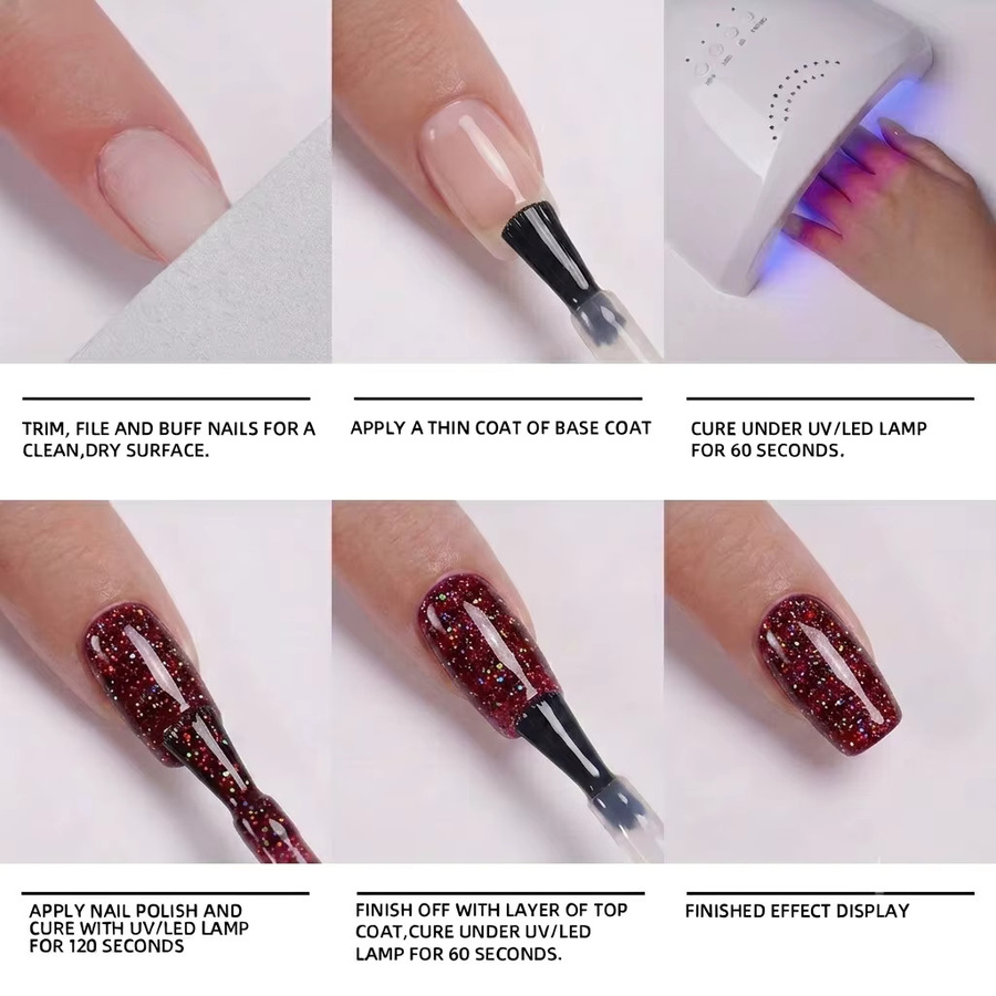 Visuatia Gel-Nagellack, Weinrot, Glänzend - Bild 5