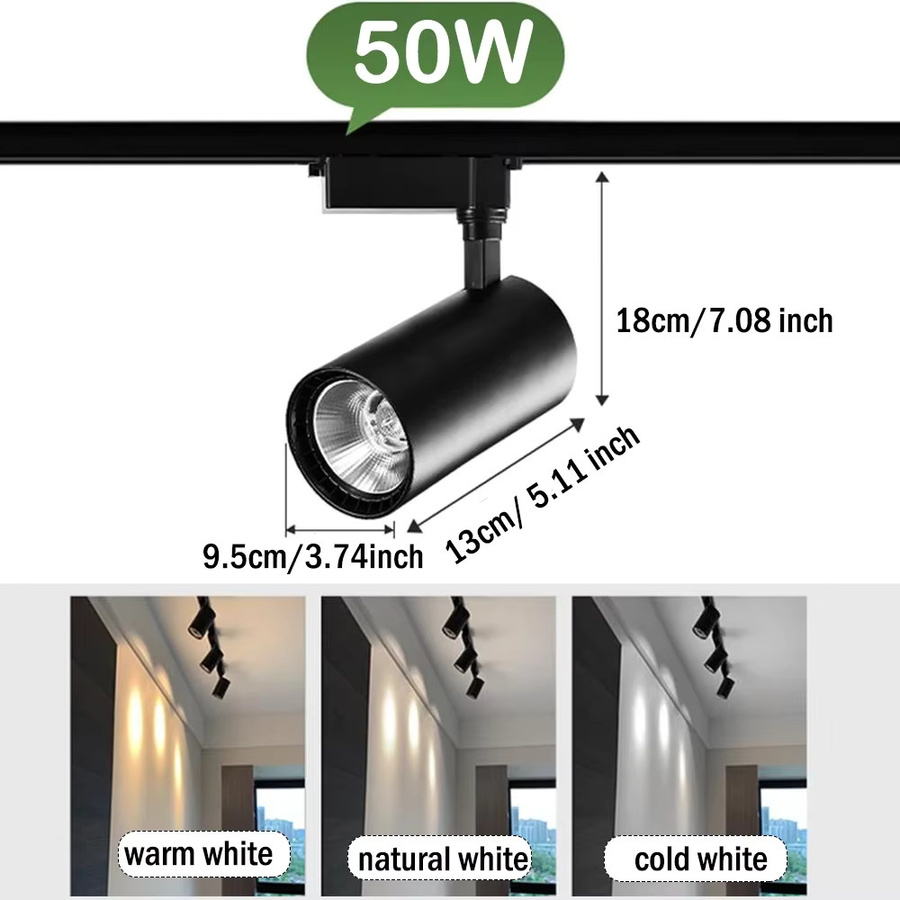 LANGYUE LED Schienenlicht Schwarz 50W moderne Schienenbeleuchtung für Küche und Schlafzimmer - Bild 2