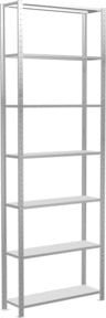 Schulte Grundregal Steckregal MULTIplus150 mit 7 Fachböden und Kreuzstrebe, Farbe: Lichtgrau, B/T/H: 300 x 100 x 30 cm - Bild 1