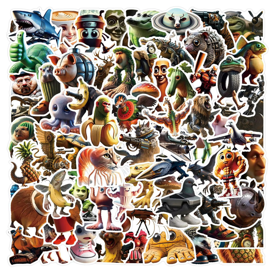 Bandai Cartoon-Meer- und Berg-Graffiti, Aufkleber, 100-teiliges Set, multicolour - Bild 3