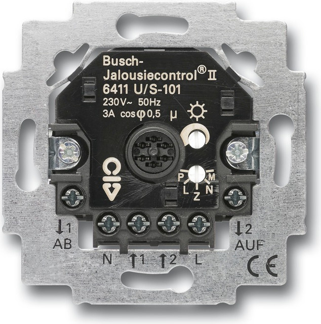 Busch-Jaeger Auslöser Rollo/Jalousie 6411 U/S-101 Schwarz Unterputzmontiert 2 Kanäle Breite: 71 mm, Tiefe: 33 mm, Höhe: 71 mm - Bild 1